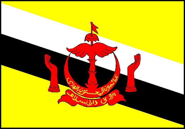 文萊國旗-文萊國旗國徽圖片及含義
